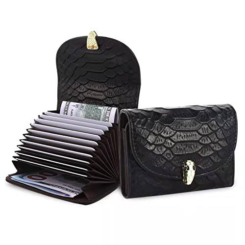 신용 카드 홀더 RFID 스몰 지갑 여성용 봉투 시스템 지갑 컴팩트 카드 케이스&  머니 수납 (블랙)