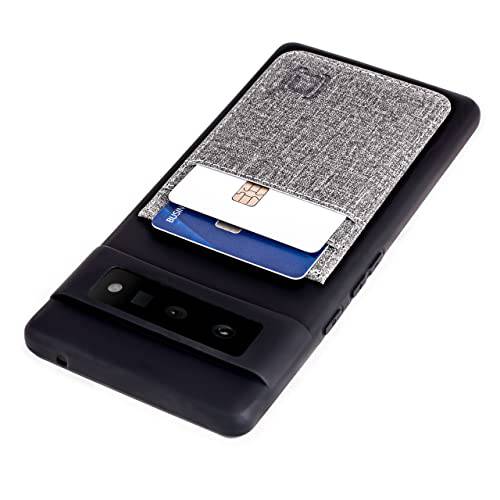 Dockem 지갑 케이스 픽셀 6 프로 2 신용 카드 홀더 포켓, Luxe N2T (블랙 and 그레이)