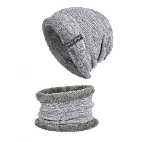 LLmoway 남녀공용, 남녀 사용 가능 겨울 따뜻한 신축성 비니 해골 슬러치 캡 모자 양털 안감있는