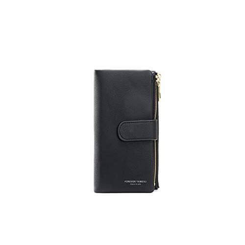 지갑 여성용 PU 재질 휴대용 레이디 지갑 대용량 신용 카드 지갑 (네이비 Bule)