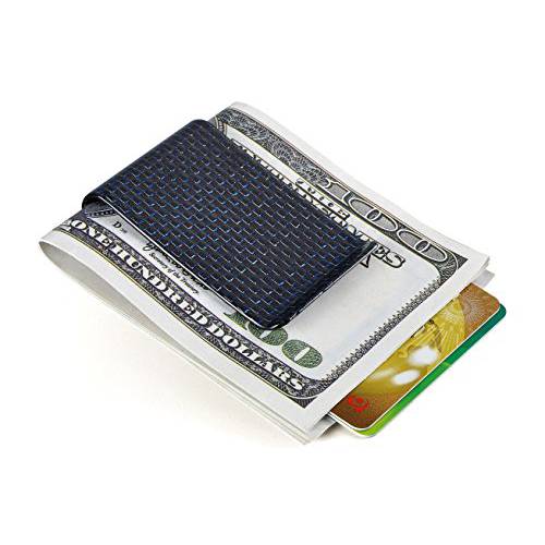 카본 파이버 지갑 머니클립 신용 카드 holder-CL CARBONLIFE 클립,핀 남성용 블루