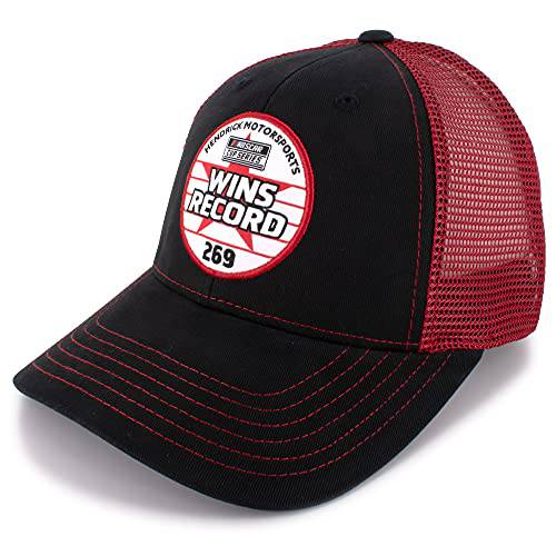 체크무늬 깃발 Hendrick 269 팀 Wins NASCAR 컵 시리즈 LP레코드 스냅백 매쉬 모자 레드