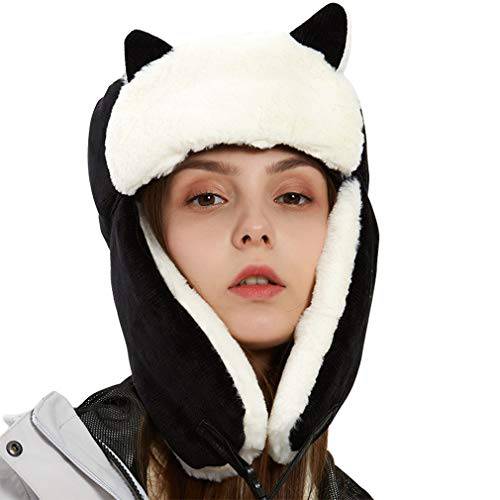 DOCILA 패션 겨울 봄버 모자 여성용 Lovely 고양이 이어 트루퍼 에비에이터 Earflap 캡 아웃도어 Ushanka 러시아어 스키 모자