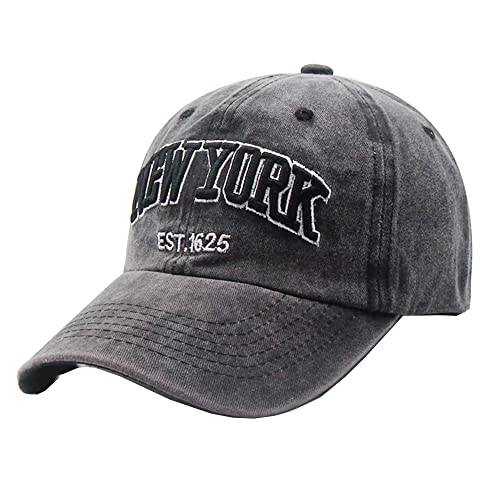 빈티지 New-York-Embroidered Distressed-Cotton Unstructured-Baseball-Caps 유니섹스 Adjustable-Strapback Twill-Dad-Hat