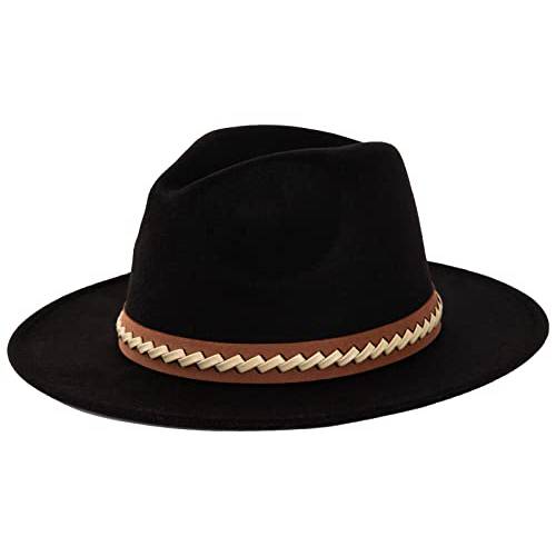 여성 페도라 모자 남성용 클래식 벨트 버클 넓은챙 모자 패션 양모 파나마 모자