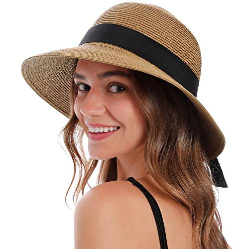섬머 썬 모자 여성용 UV 프로텍트 여성 UPF 50 넓은챙 모자 버킷 모자