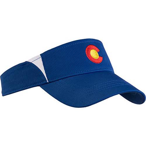 콜로라도 State 깃발 퍼포먼스 썬바이저 | Coloradan 위킹 골프 썬바이저 로얄 블루