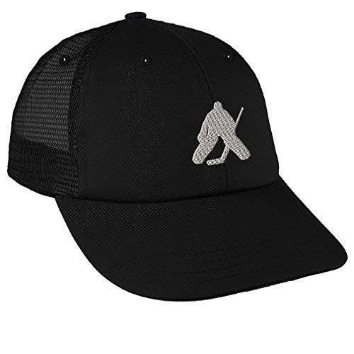 스피디 Pros 하키 Goalie 스타일 2 자수 디자인 로우 왕관 매쉬 골프 스냅백 모자 블랙