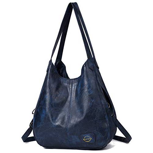 여성 3 구획 가짜 가죽 호보 가방 여러 포켓 어깨 가방 토트 지갑에 대 한 핸드백