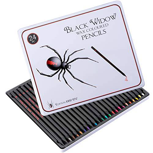 Black Widow 색연필 - 독특한 컬러링 펜슬 성인용 - 이 색연필 세트는 모든 다른 브랜드를 능가한다.  독특한 선명한 컬러 from Black Widow Pencils