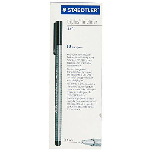 STAEDTLER Triplus 파인라이너 펜 0.3mm 블랙 팩 10 334-9