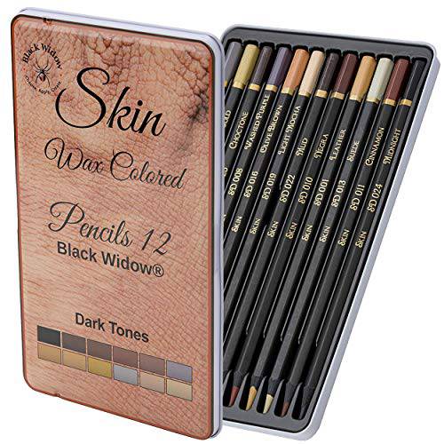 Black Widow 어두운 피부톤 dark skintone 색연필 성인용 - Color Pencils 초상화 and Skintone Artists용 - 완벽한 색깔 범위 - 내광성,빛에잘견디는 등급 보유