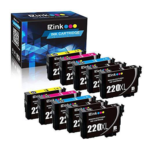 E-Z Ink TM Epson 220 XL 220XL T220XL용 재충전,재생산 잉크카트리지, 프린트잉크 교체용 to  WF-2760 WF-2750 WF-2630 WF-2650 WF-2660 XP-320 XP-420 XP-424에 사용 (4 Black, 2 Cyan, 2 Magenta, 2 Yellow) 10 Pack