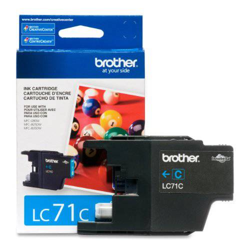 Brother Printer LC71C 표준 출력,수율 Cyan 잉크