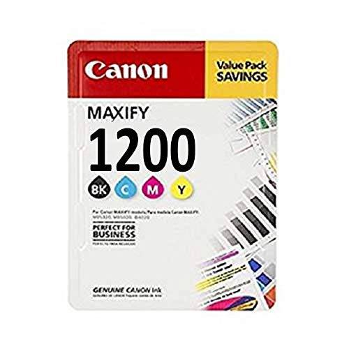 Canon Maxify 설정 PGI1200BK, PGI1200C, PGI1200M, PGI1200Y 잉크카트리지, 프린트잉크 세트 of 블랙, Cyan, Magenta, Yellow - 1 Each