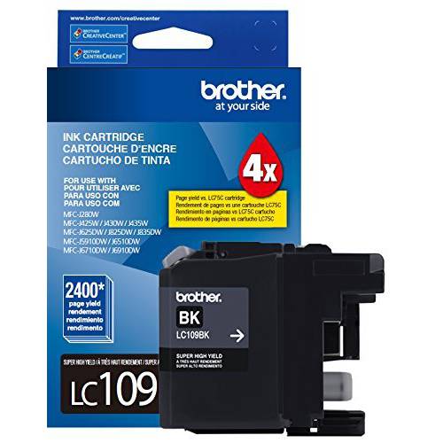 Brother  프린터 울트라 고수율, 고성능, 높은 출력량 잉크젯 카트리지 - 블랙 (LC109BK)