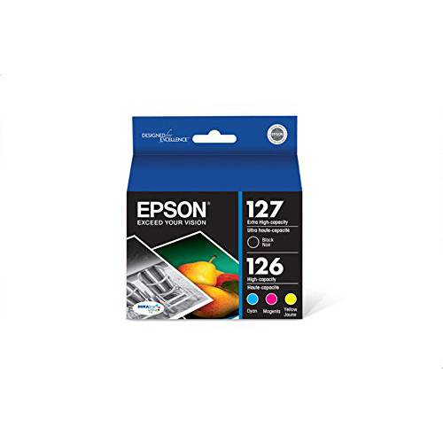 Epson 126 127 고용량 컬러 잉크카트리지, 프린트잉크 콤보 팩 엑스트라 고용량 블랙 잉크카트리지, 프린트잉크 T127120-BCS