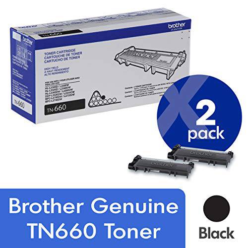 Brother  정품 TN660 2-Pack 고수율, 고성능, 높은 출력량 블랙 토너,잉크토너 카트리지 대략 2, 600 페이지 출력,수율/ 카트리지