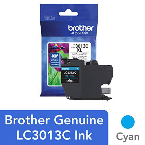 Brother 프린터 LC3013C 싱글 팩 하이 카트리지 출력,수율 up to 400 페이지 LC3013 잉크 청록, 시안색