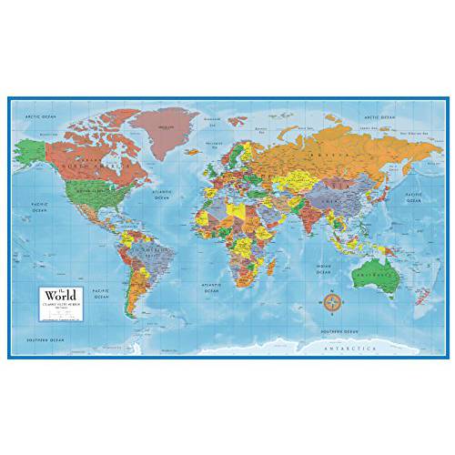 Swiftmaps 세계지도, 세계 Premier 벽면 지도 포스터 그림 사진 벽화 24h X 36w