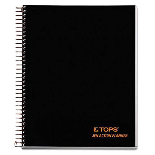 TOPS Products 저널,일기,일지 Notetaking 플래너, 다이어리, 스프링철, 줄이있는, 8-1/ 2x6-3/ 4, 블랙 (TOP63827)