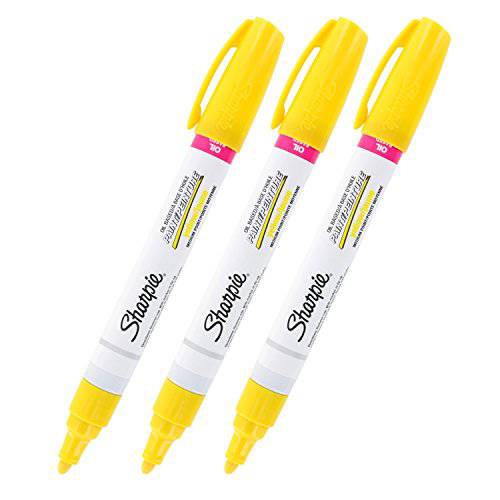 Sharpie Oil-Based 페인트 마커, 미디엄 포인트, Yellow 잉크, 팩 of 3