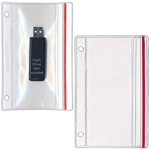 StoreSMART - 플래시드라이브 지퍼 케이스 3-Ring 바인더 - 5-Pack - 비닐 플라스틱 - R1831-FLASH5