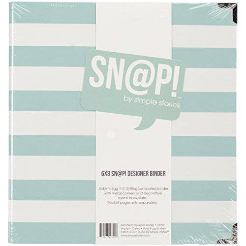 Simple Stories Snatp Robins 달걀 줄무늬 디자이너 바인더, 6 x 8
