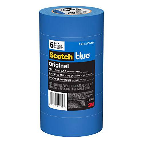 ScotchBlue 오리지날 Multi-Surface  Painter’s 페인트 테이프 2090 1.41 Inch X 60 마당 6 Rolls