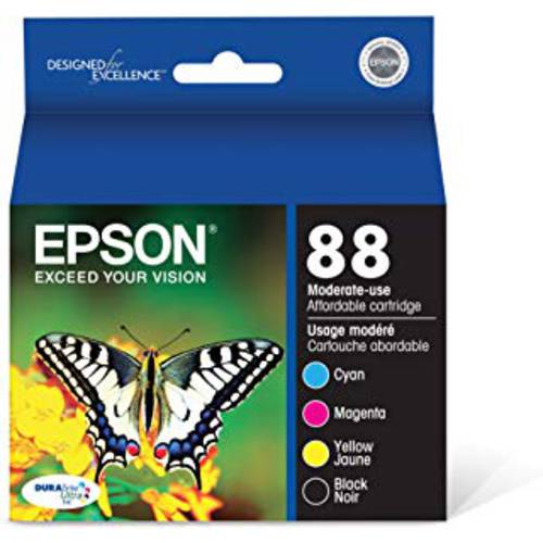 Epson T088120-BCS DURABrite 울트라 블랙 and 컬러 콤보 팩 Moderate 용량 카트리지 잉크