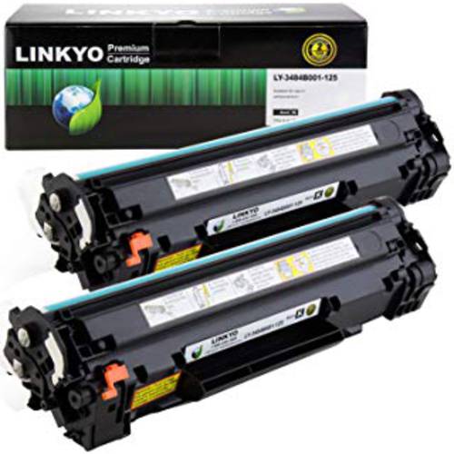 LINKYO  호환가능한 토너,잉크토너 카트리지 교체용 캐논 125 3484B001AA (블랙, 2-Pack)