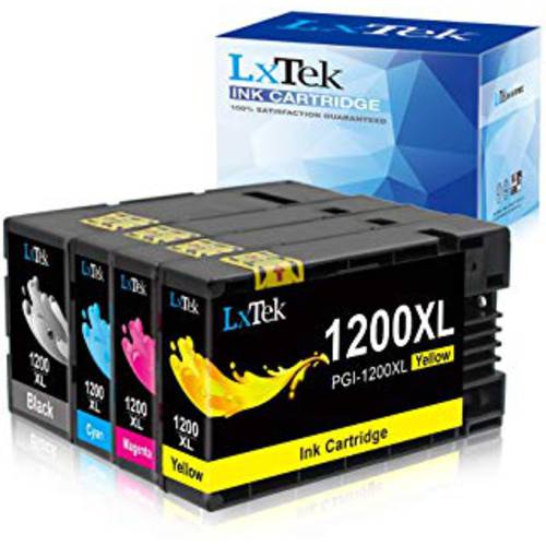 LxTek 호환가능한 잉크카트리지, 프린트잉크 교체용 for Canon 1200XL PGI-1200 PGI1200XL - Maxify MB2720 MB2120 MB2320 MB2020 프린터에서 사용 (4 Pack- 높은 출력 수율)