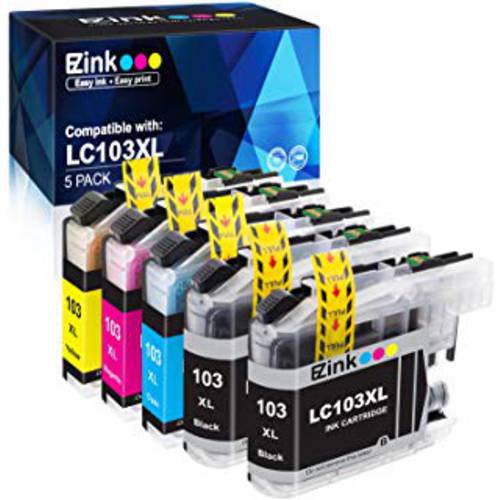 E-Z Ink TM 호환가능한 잉크카트리지 프린트잉크 교체용 for Brother LC-103XL LC103XL LC103 XL LC103BK LC103C LC103M LC103Y - DCP-J152W MFC-J245에 사용가능 (2 Black, 1 Cyan, 1 Magenta, 1 Yellow, 5 Pack)