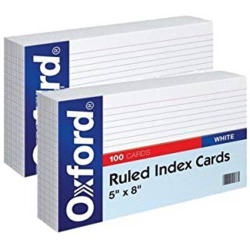 Oxford  줄이있는 인덱스 카드, 5 x 8, 화이트, 100/ 팩 (51) (2 팩)