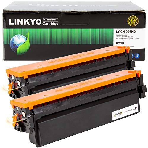 LINKYO  호환가능한 토너,잉크토너 카트리지 교체용 캐논 046 하이 용량 046H (블랙, 2-Pack)