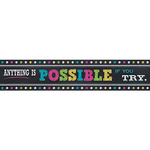 Teacher Created Resources  칠판 Bright’s Anything is Possible 배너 (5840)
