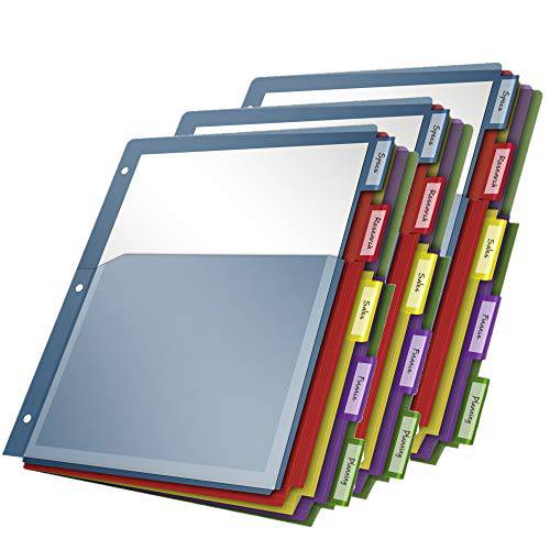 Cardinal  확장형 포켓 폴리 디바이더,양각기,분할기, 5-Tab, Multi-Color (84012CB) (3)