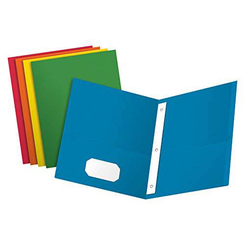 Oxford Two-Pocket 폴더,홀더,화일홀더 w/ 고정장치, 다양한 컬러, 레터 사이즈, 25 per 박스 (57713)