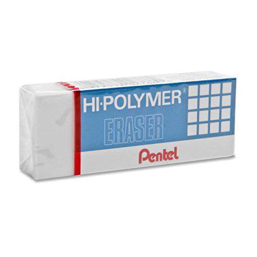 Pentel  슈퍼 Hi-Polymer 지우개, 라지, Nonabrasive, 화이트 (PENZEH10)