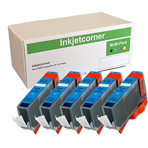 Inkjetcorner  호환가능한 잉크 카트리지 교체용 CLI-251XL CLI-251 사용 IP7220 iX6820 MG5520 MG5522 MG5620 MG6620 MG5420 MG6420 MX920 MX922 (Cyan, 5-Pack)