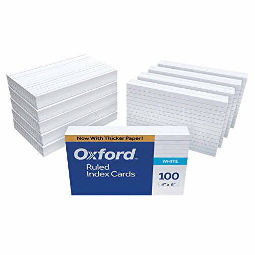 Oxford 눈금,유선 인덱스 카드, 4 X 6,  화이트, 1000개 카드(10 Packs of 100) (41)