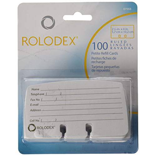 Rolodex 쁘띠 리필 카드 2 1 4 X 4 100 카드 팩