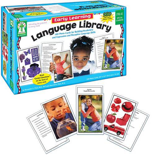Carson Dellosa 키 교육 Early Learning Language 도서관 Learning 카드 (845036), 6 x 9.2 x 3.5, 멀티