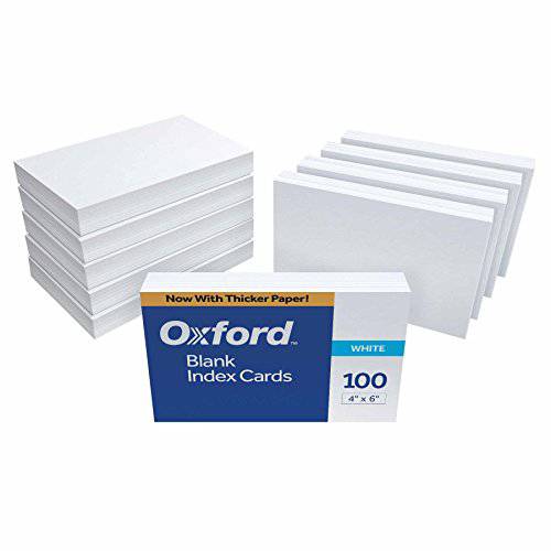 Oxford 공백,공,무선 인덱스 카드, 4 X 6, 화이트,  1000개 카드(10 Packs of 100)  (40)