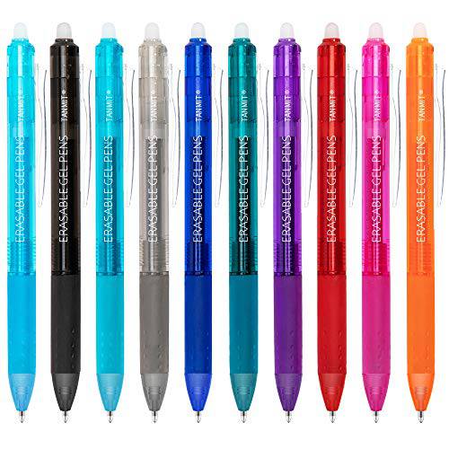 지워지는 Pens 펜, 개폐식 지울수있는 젤펜 잉크펜 클릭형, 10색  파인포인트팁 가는심 가는촉 젤 잉크 펜 for  필기, 플래너 다이어리, 필기 노트