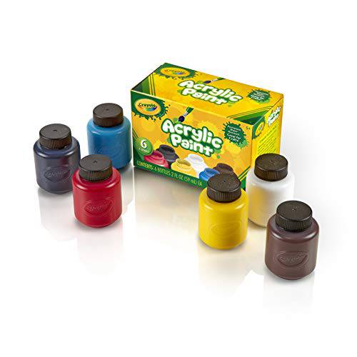 Crayola  아크릴 페인트 아트 툴 6 2-Ounce 병 다양한 브라이트, 볼드,진한 컬러