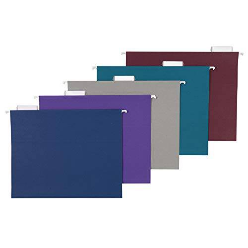 AmazonBasics 걸수있는 폴더,홀더,화일홀더, 레터 사이즈, Jewel-Tone 컬러 (다양한색), 25-Pack