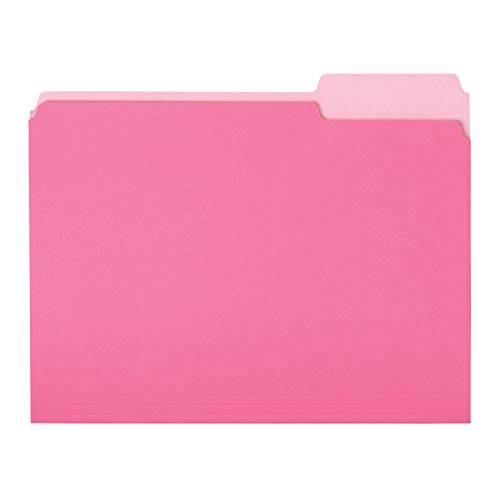 AmazonBasics 화일,파일 폴더,홀더,화일홀더 - 레터 사이즈, 1/3 Cut 탭, 핑크, 36-Pack
