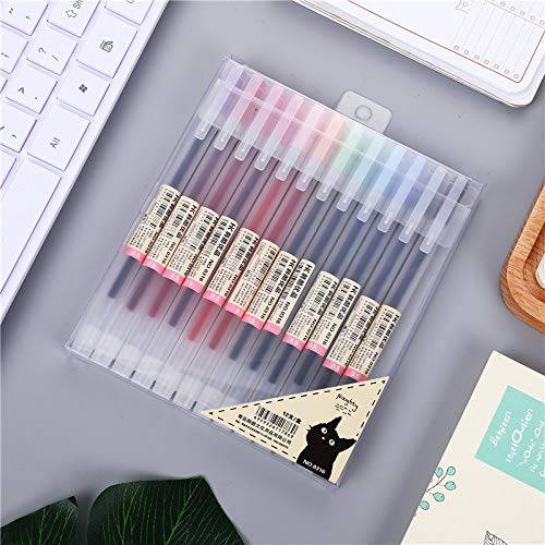 Japanese 스타일 젤 잉크 펜 0.5mm Colorful 파인,가는 볼펜 메이커,머신 펜 사무실,오피스 학교 문방구 서플라이, 팩 of 12, 다양한 컬러