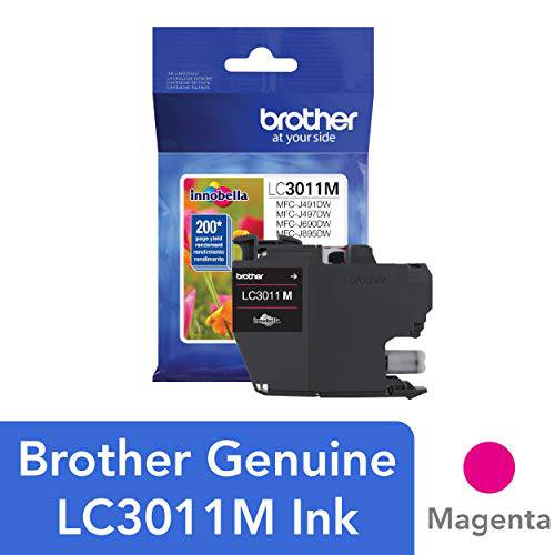Brother Printer LC3011M 싱글 팩, 기본 카트리지 200 페이지까지출력  LC3011 Ink Magenta